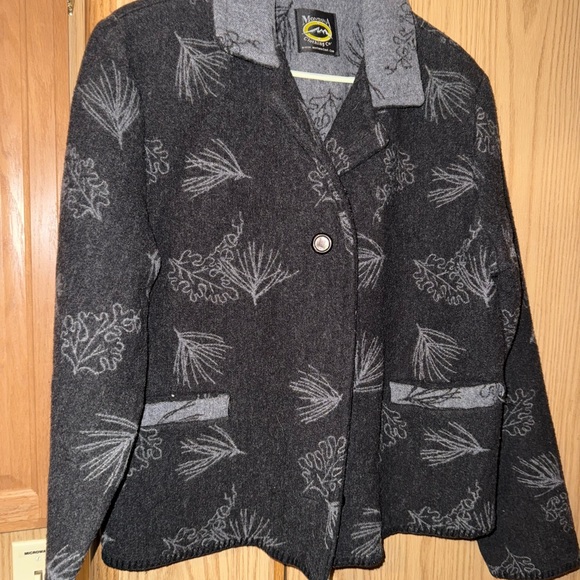 Gray Patterned Wool Women's Jacket - Picture 1 of 3